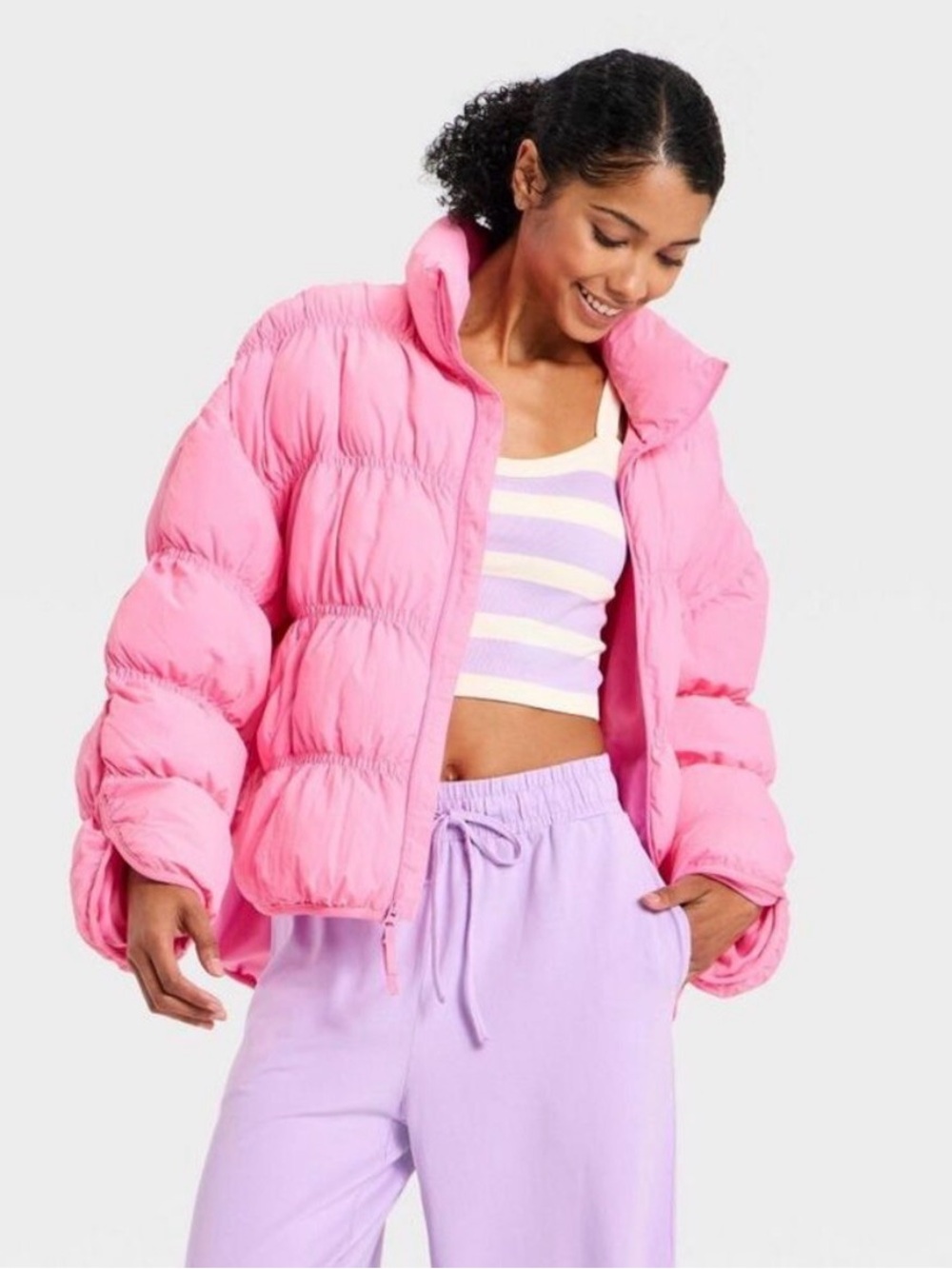 JoyLab Pink Puffer Jacket